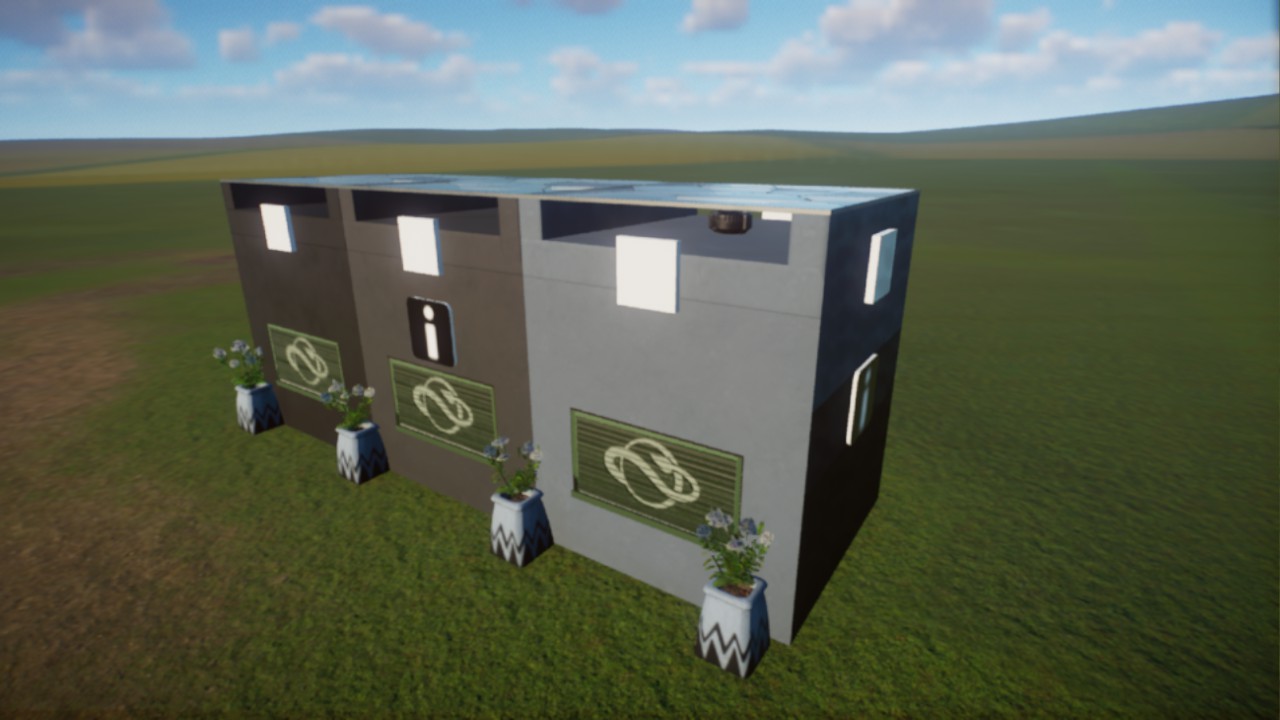 Grey modern Tripple info shop
