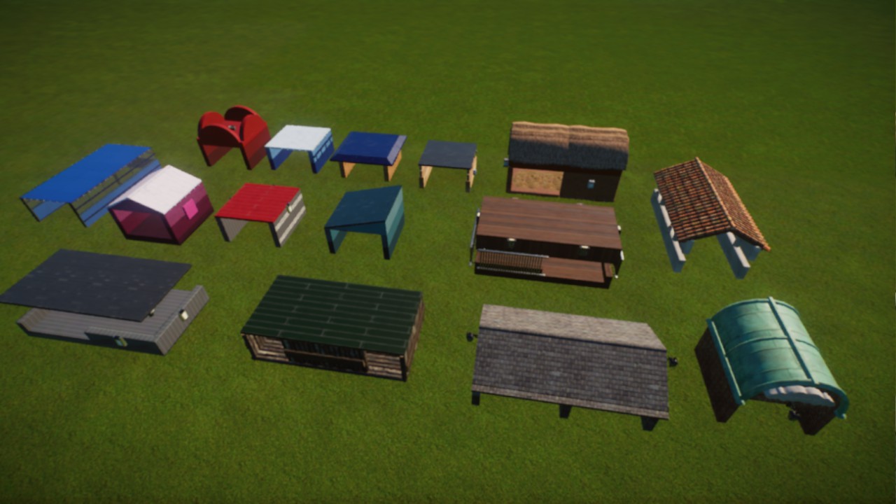 Collection of small shelters