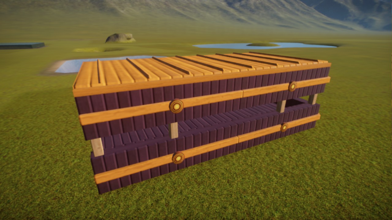 small purple and yellow shelter