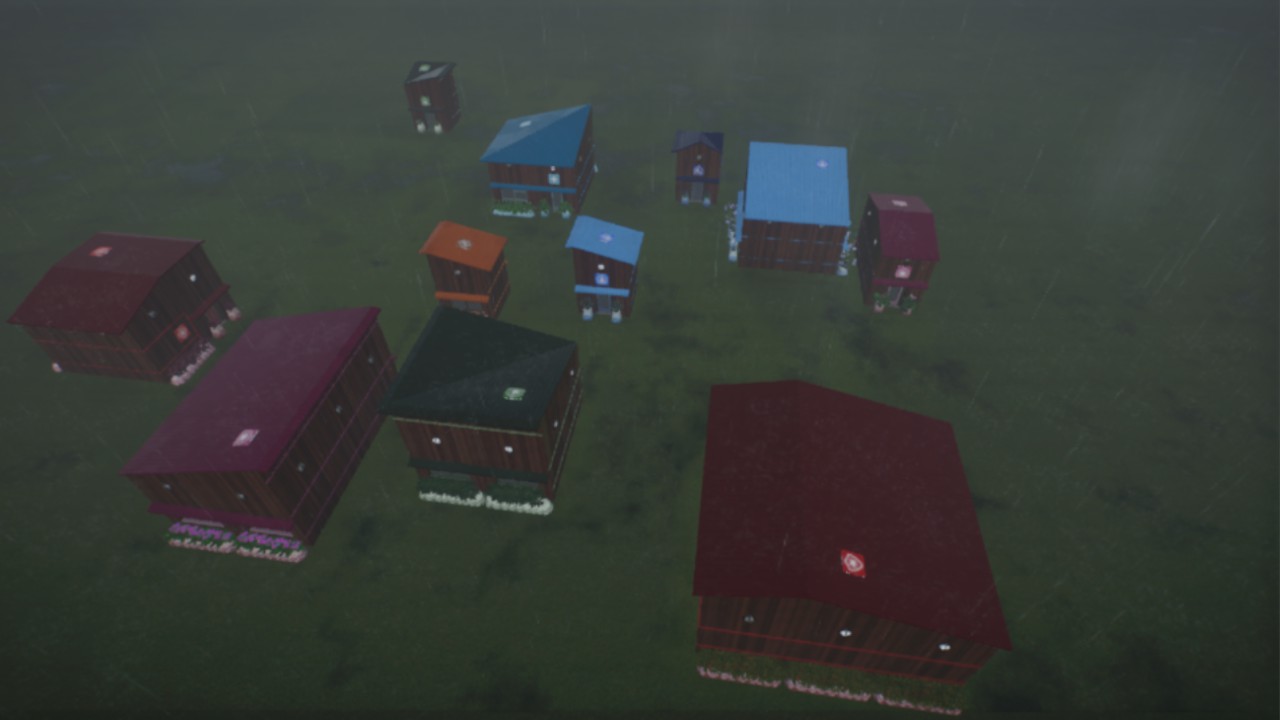 Colorful staff building theme