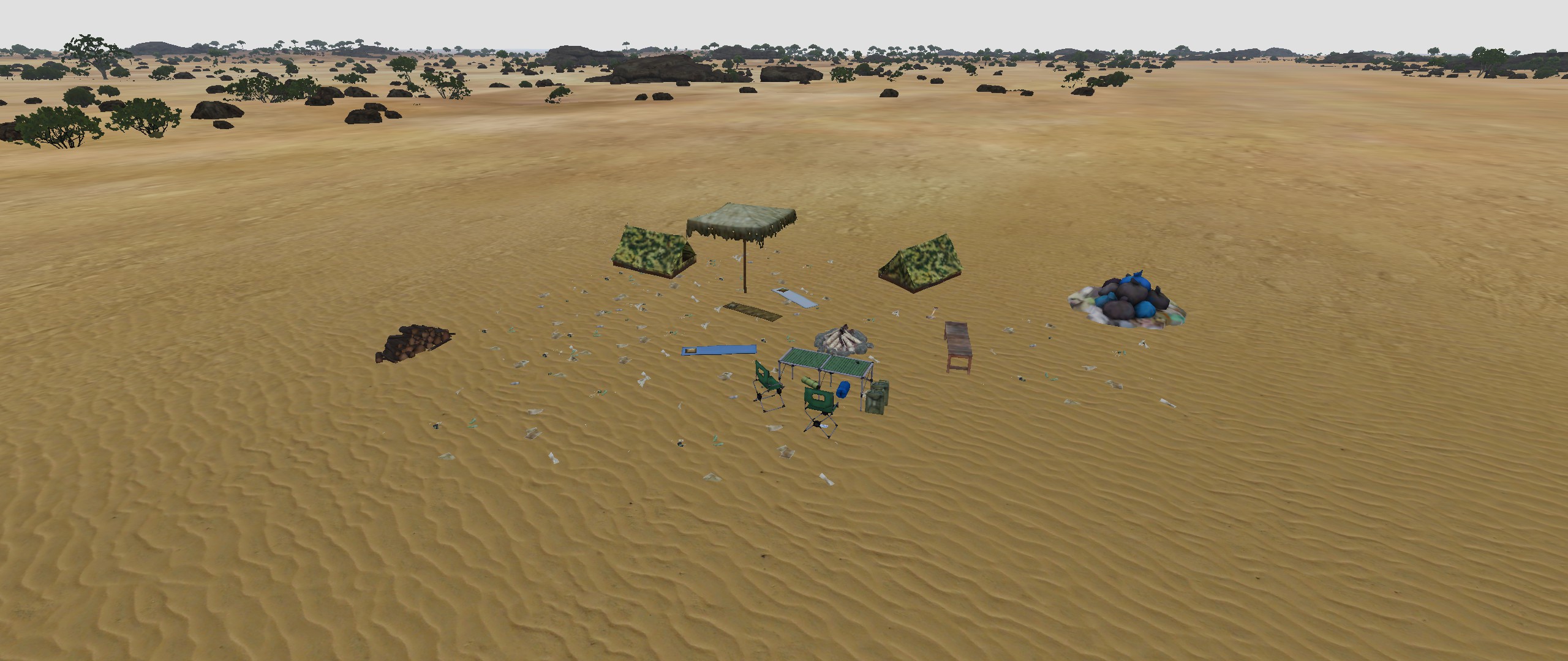 Small messy camp