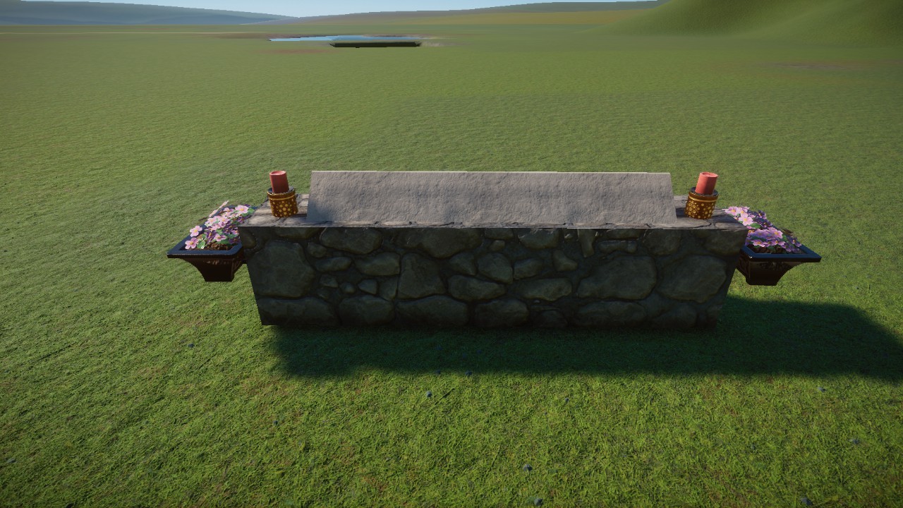 Memorial Plaque Display-Stone and Floral