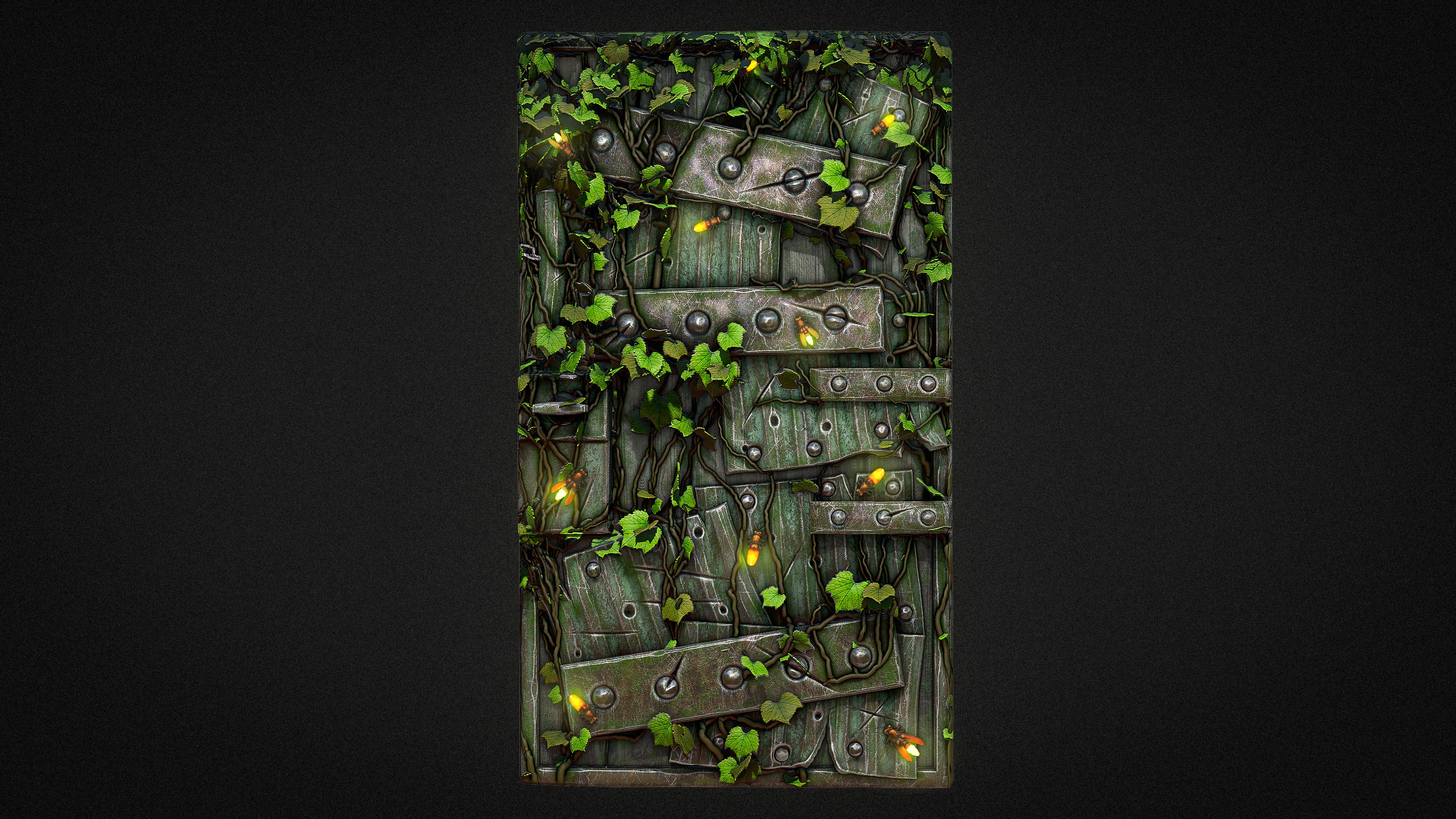 Fireflies Metal Door