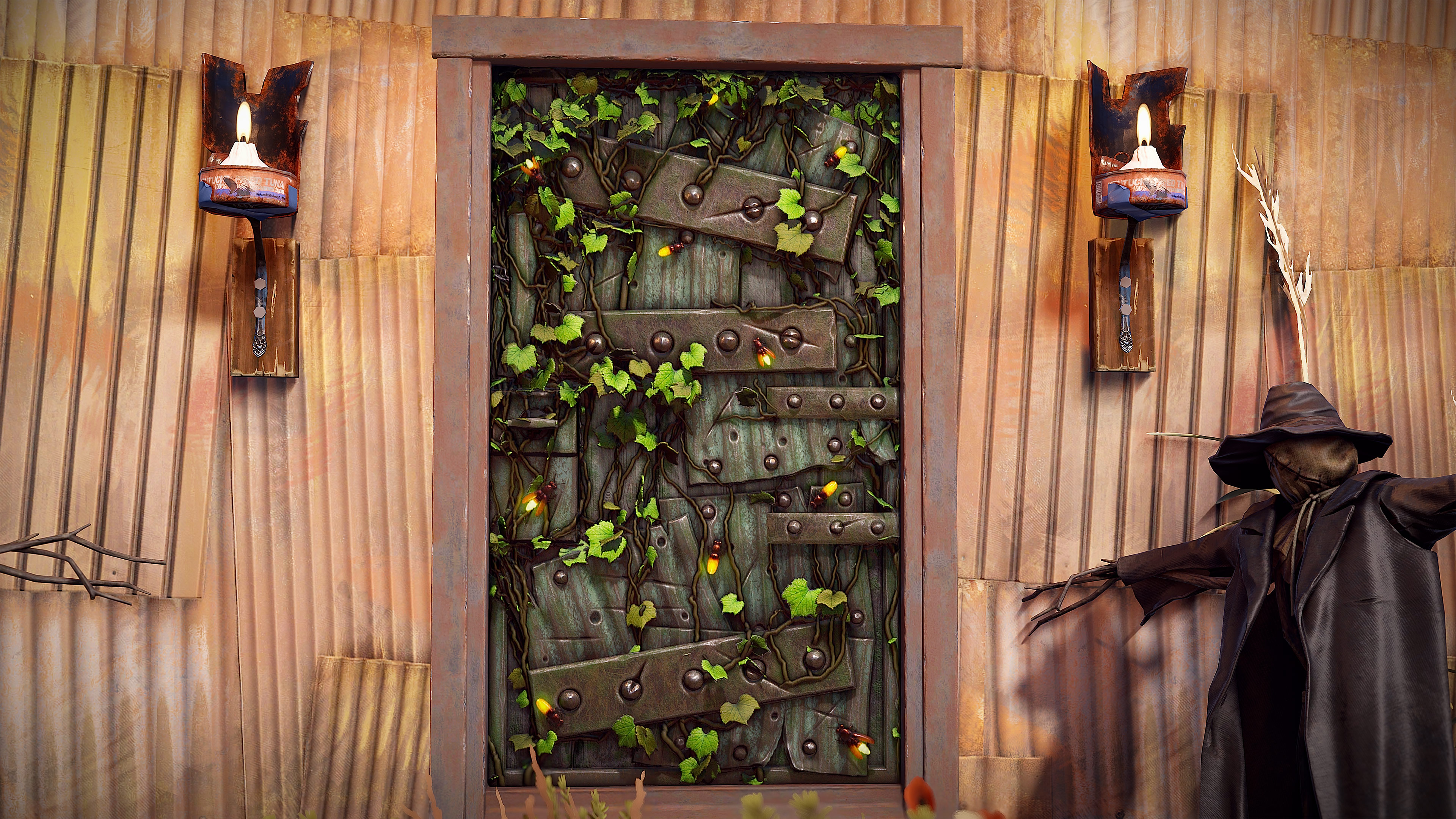 Fireflies Metal Door