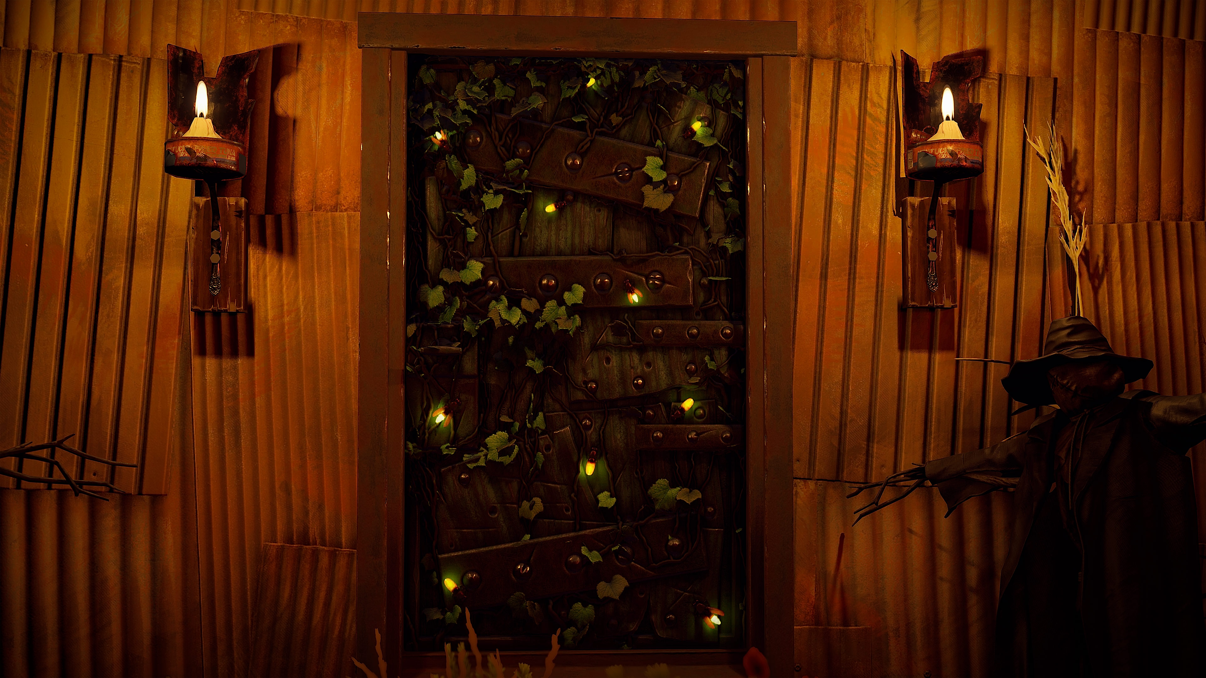 Fireflies Metal Door