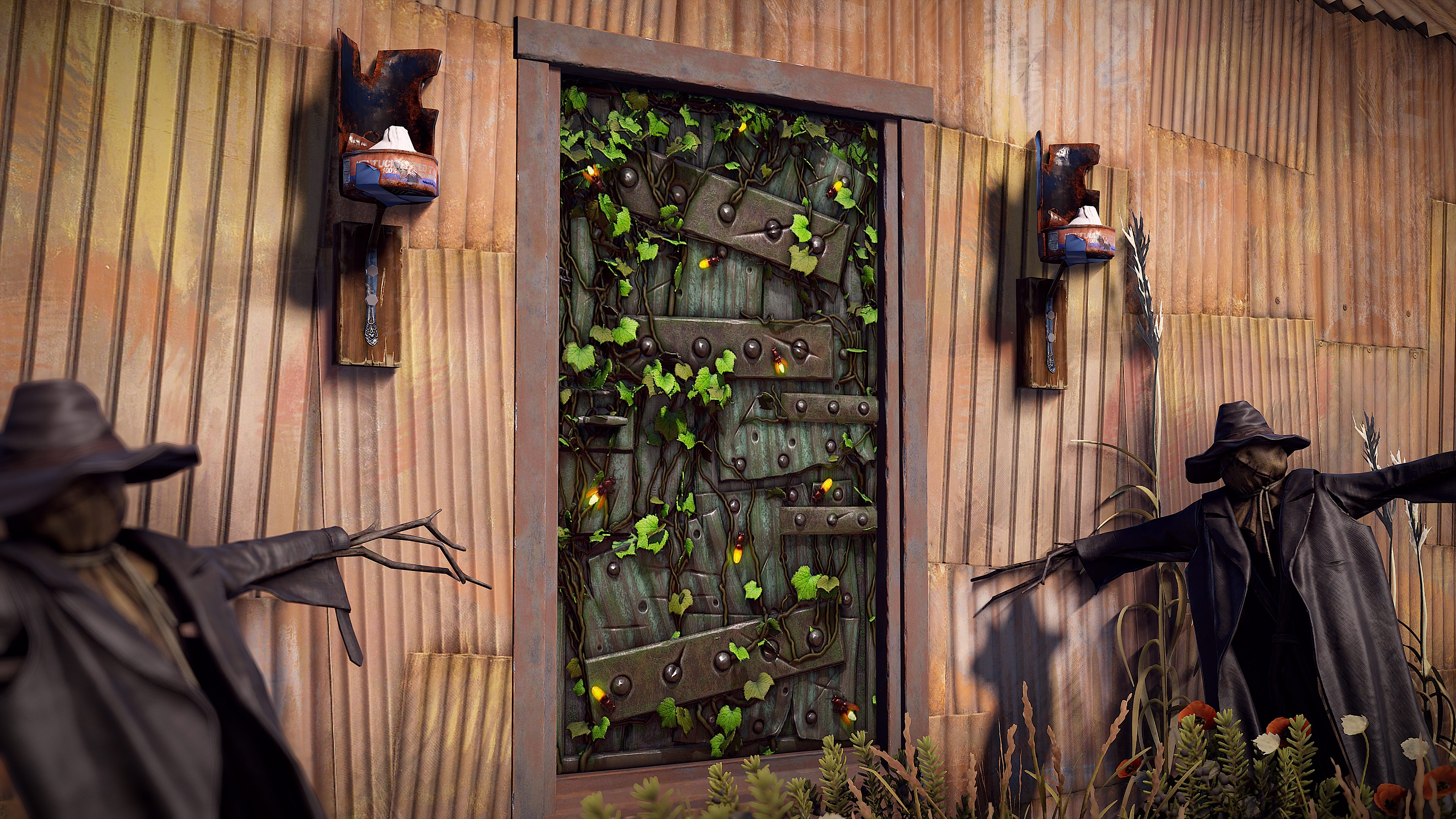 Fireflies Metal Door