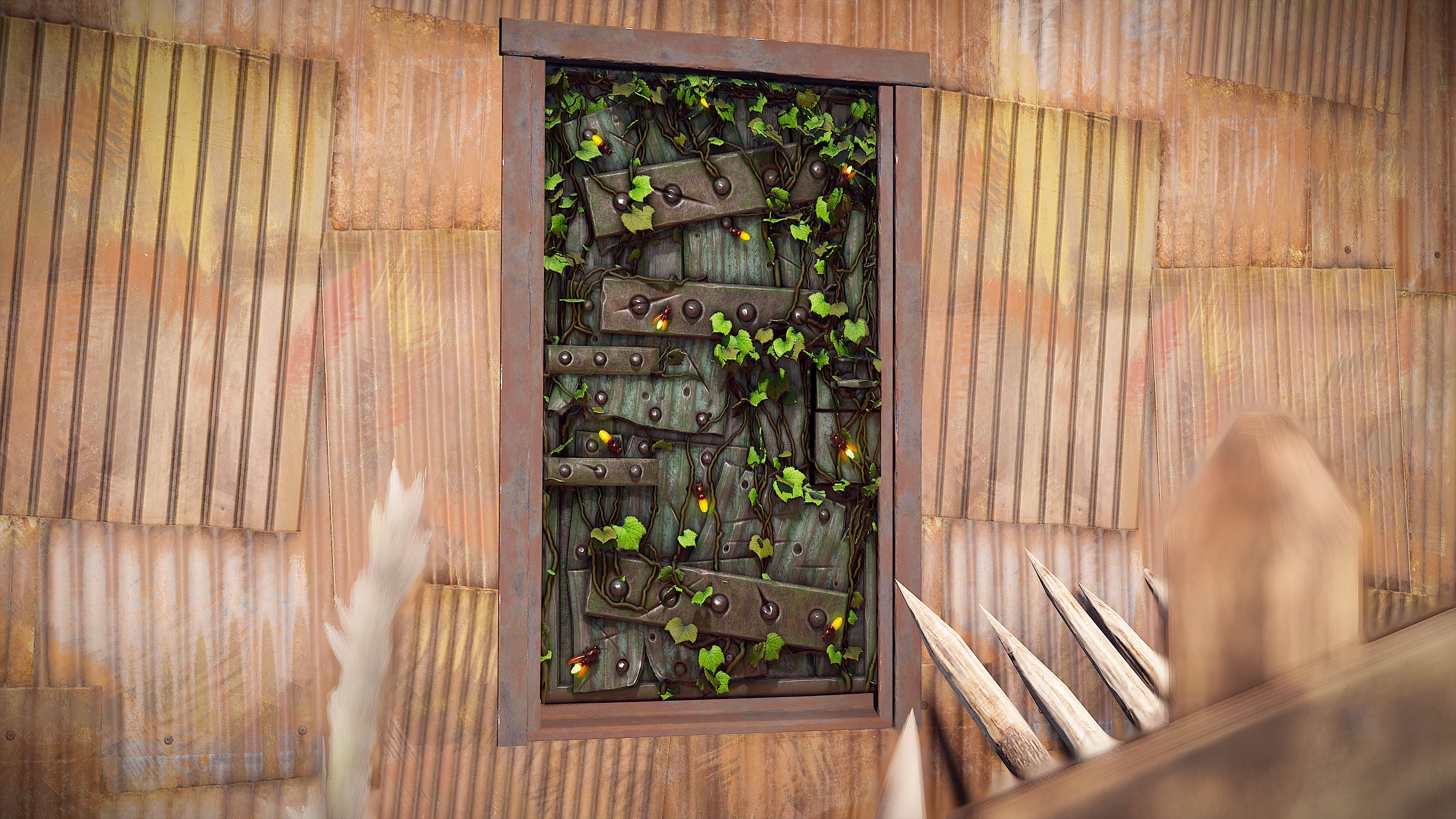 Fireflies Metal Door
