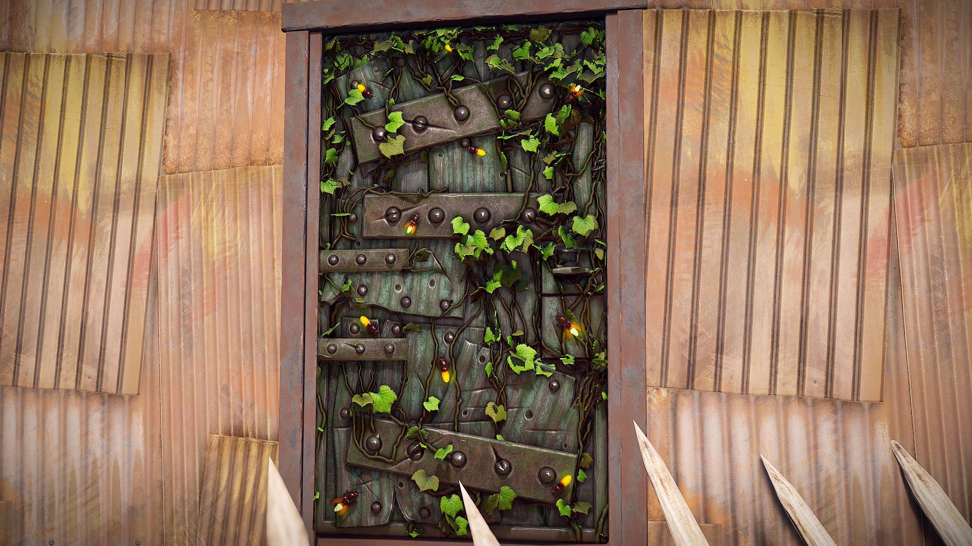 Fireflies Metal Door