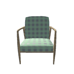 Old Armchair Green Gingham