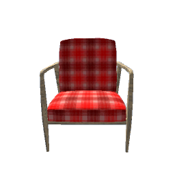 Old Armchair Red Tartan
