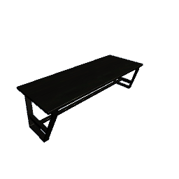 Large Table Black Wood