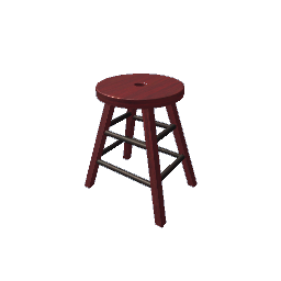 Stool Chair Red Bamboo