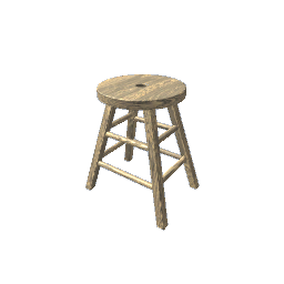 Stool Chair Burned Ash Wood