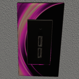 USB Outlet Black and Hot Pink