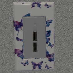 USB Outlet Purple Butterflies