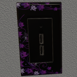USB Outlet Purple Flowers