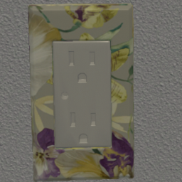 3 Pronged Wall Outlet Cream Flower