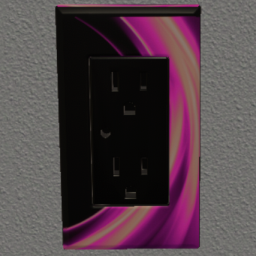 3 Pronged Wall Outlet Black and Hot Pink