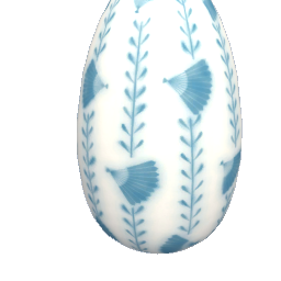 Japanese Vase Light Blue Fan Pattern Tall