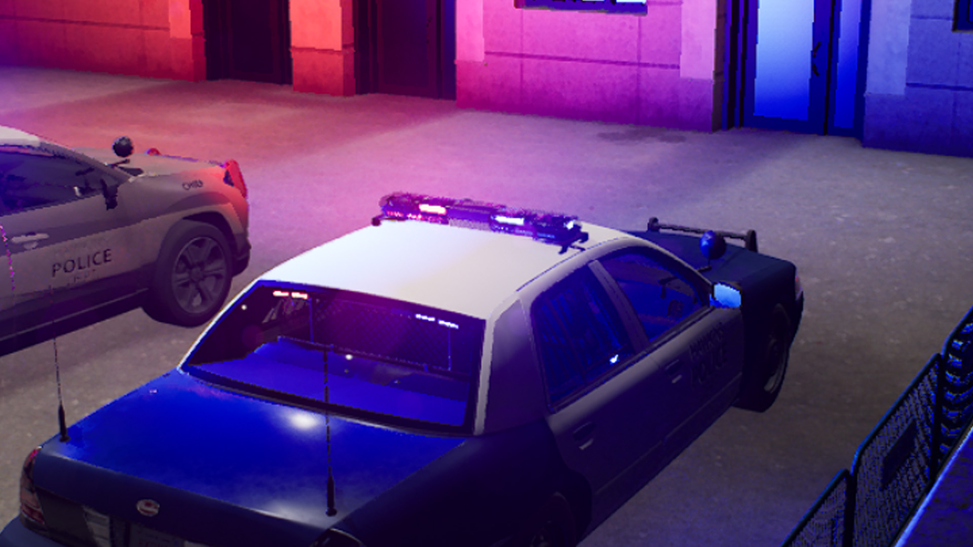 Police Car ELS Patterns (All Red (Left) and All Blue (Right))