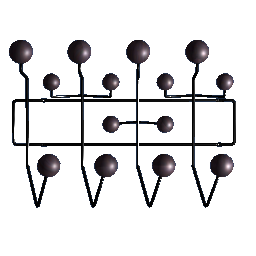 Wall Coat Rack - Chrome and Dark Wood