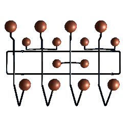 Wall Coat Rack - Chrome and Sapele