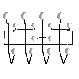 Wall Coat Rack - Chrome and White