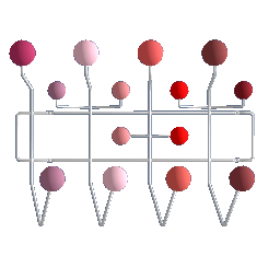 Wall Coat Rack - Pink and Red