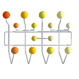 Wall Coat Rack - Orange and Yellow