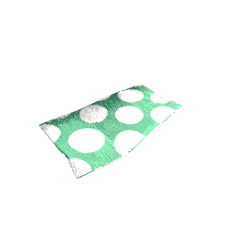 Pleated Rug White Spots on Green