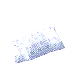 Pleated Rug Blue and Lavender Flowers