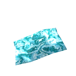 Pleated Rug Teal Marble