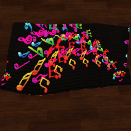 Pleated Rug Colorful Music Notes