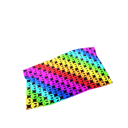 Pleated Rug Colorful Peace Signs