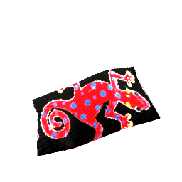Pleated Rug Red Lizard