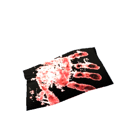 Pleated Rug Bloody Handprint