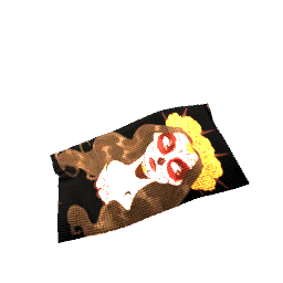Pleated Rug Sugar Skull Lady