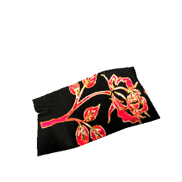 Pleated Rug Red Rose