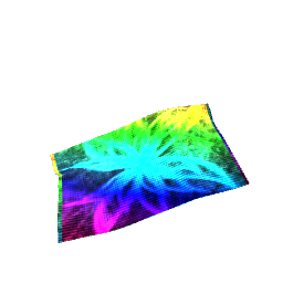 Pleated Rug Fluorescent Multicolor Flower