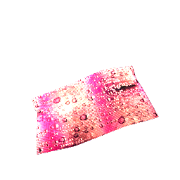 Pleated Rug Red Raindrop
