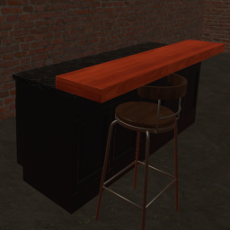 Bar Stool Industrial Style Dark Walnut