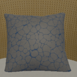 Pillow Square White and Blue Cell Web Percale