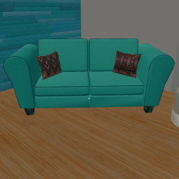 Boho Loveseat Teal Velvet with Turquoise Ore Feet