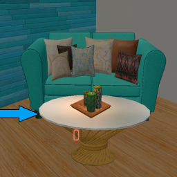 Bamboo and Frosted Glass Coffee Table Round