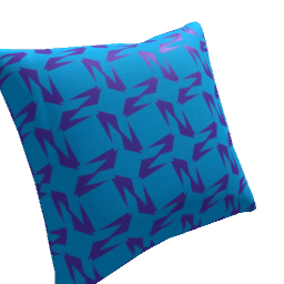 Pillow Blue and Green Sharp ZigZag Printed Cotton Fabric