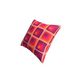 Pillow Magenta and Orange Vintage Pattern