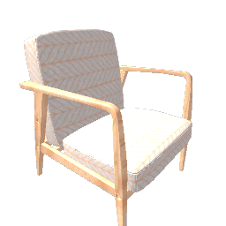 Boho Armchair Peach and White Feathery