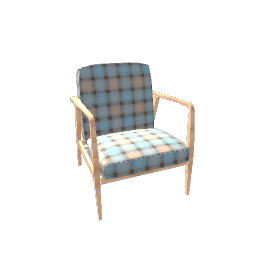 Armchair Blue and Brown Tartan