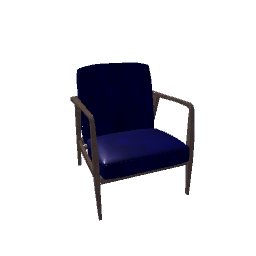 Armchair Dyed Buffalo Leather Navy