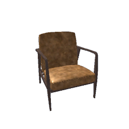 Armchair Deer Leather Brown